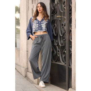 PANTALÓN GOMA CINTURA ANTRACITA