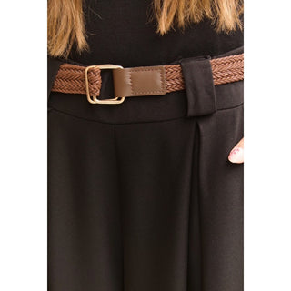 PANTALÓN PINZAS NEGRO CON CINTURÓN