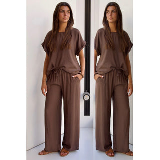 PANTALÓN TEXTURA CHOCOLATE