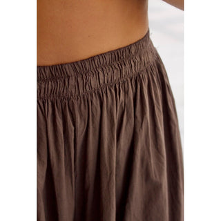 PANTALÓN WIDE LEG GOMA CINTURA CHOCOLATE