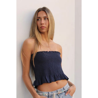 TOP NIDO DE ABEJA NAVY BLUE