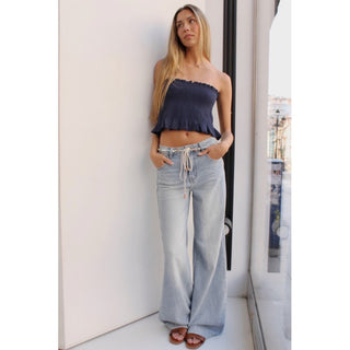 TOP NIDO DE ABEJA NAVY BLUE