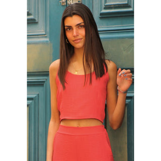 TOP TIRANTES ROJO ESPALDA NUDO