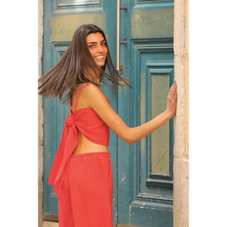 TOP TIRANTES ROJO ESPALDA NUDO