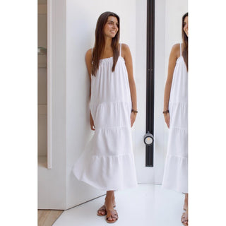 VESTIDO BLANCO LINO TIRANTES