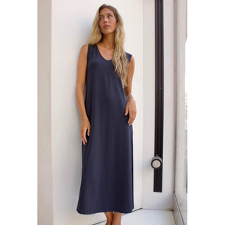 VESTIDO DE ALGODÓN NAVY BLUE