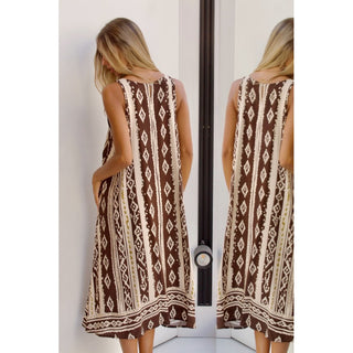 VESTIDO EVASÉ ESTAMPADO ÉTNICO