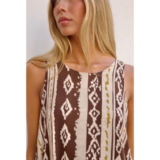 VESTIDO EVASÉ ESTAMPADO ÉTNICO