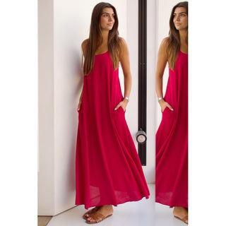 VESTIDO FRESA TIRANTES