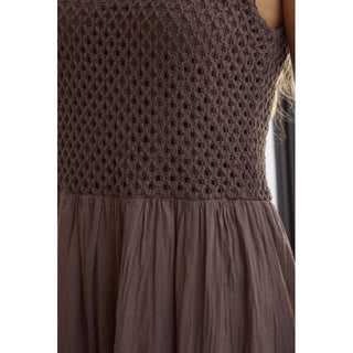 VESTIDO GANCHILLO TEJIDO COMBINADO