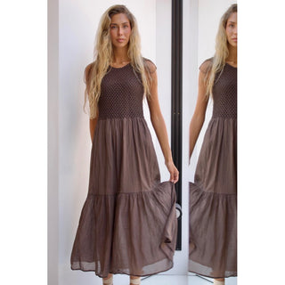 VESTIDO GANCHILLO TEJIDO COMBINADO