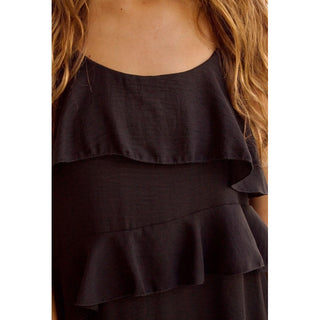 VESTIDO NEGRO VOLANTES