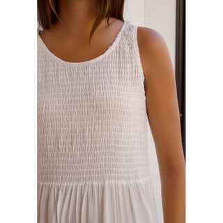 VESTIDO NIDO DE ABEJA BLANCO