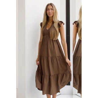 VESTIDO NIDO DE ABEJA CHOCOLATE