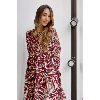 VESTIDO NIDO DE ABEJA ESTAMPADO