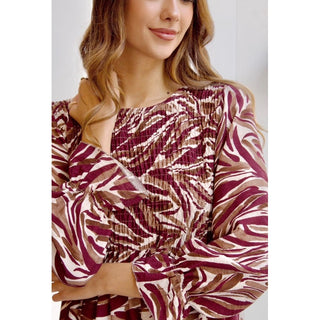 VESTIDO NIDO DE ABEJA ESTAMPADO