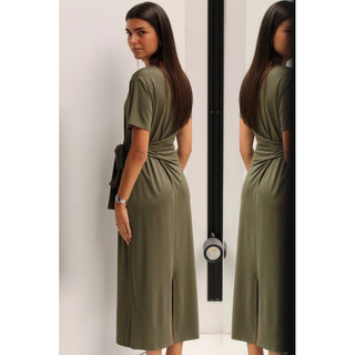 VESTIDO NUDO CINTURA VERDE