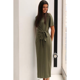 VESTIDO NUDO CINTURA VERDE