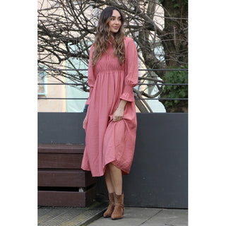 VESTIDO ROSA NIDO DE ABEJA