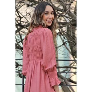 VESTIDO ROSA NIDO DE ABEJA