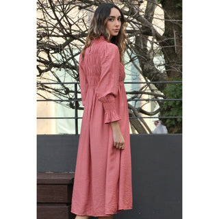 VESTIDO ROSA NIDO DE ABEJA