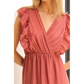 VESTIDO VOLANTES CORAL